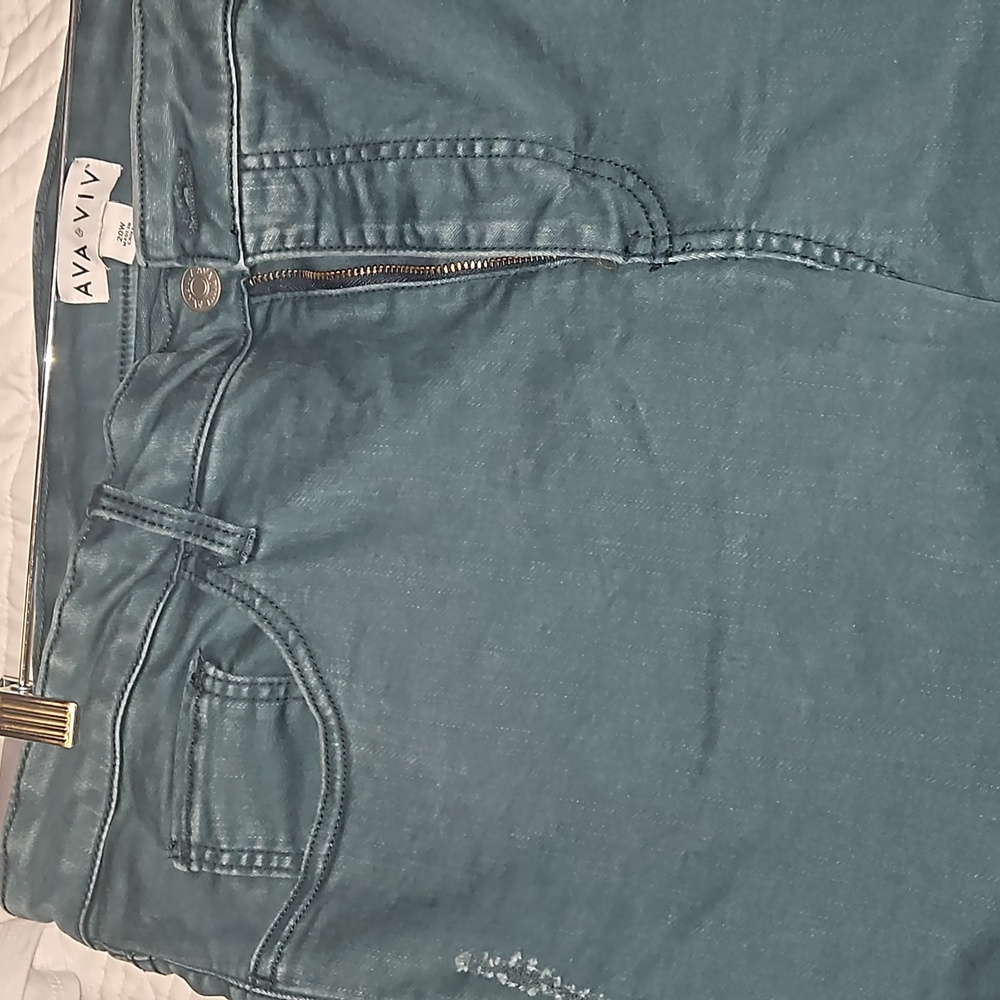 Ava&Viv teal skinny jeans